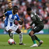 Moises Caicedo of Brighton & Hove Albion in action during the Premier League match  (Photo by Mike Hewitt/Getty Images)
