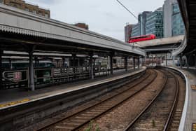 A train platform at Paddington station during industrial strike action by ASLEF on July 30, 2022. (Photo by Chris J Ratcliffe/Getty Images)
