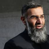 Anjem Choudary in 2016. (Photo credit should read ADRIAN DENNIS/AFP via Getty Images)
