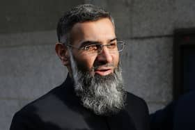 Anjem Choudary in 2016. (Photo credit should read ADRIAN DENNIS/AFP via Getty Images)