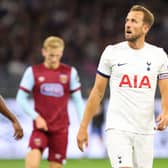  Harry Kane of Tottenham looks to the scoreboard during the pre-season friendly match (Photo by James Worsfold/Getty Images)