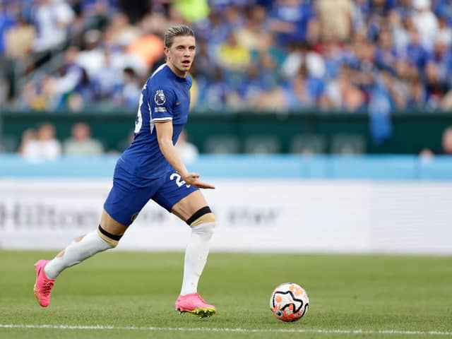 Conor Gallagher #23 of Chelsea controls the ball during the first half of the pre season  (Photo by Adam Hunger/Getty Images)