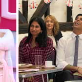 Fake posters have been put up on TfL bus stops, featuring Rishi Sunak and Suella Braverman. (Photos by Getty)