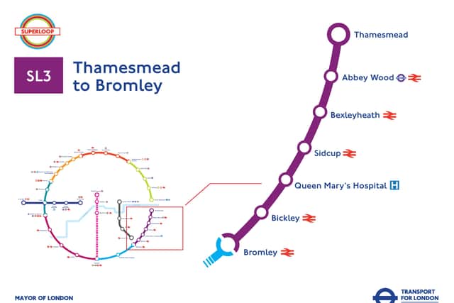 TfL Superloop SL3 Thamesmead to Bromley. (Photo by TfL)