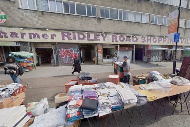 Ridley Road Shopping Village in Dalston, Hackney. Credit: Google.