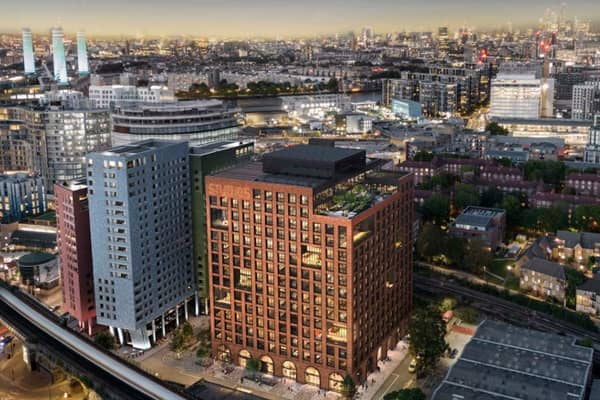 The Local Plan includes a 16-storey tower block with new offices, a public plaza and café at Havelock Terrace in Nine Elms. Credit: Wandsworth Council.