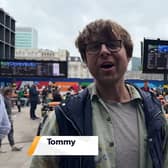 Tommy at Euston station. (Photo by Jack Abela)