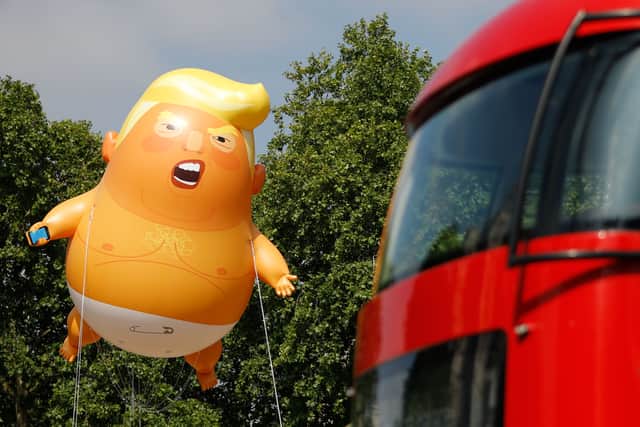 The Donald Trump baby blimp was gifted to the Museum of London in January 2021. Credit: Tolga Akmen/AFP via Getty Images.