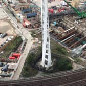 Photos of the completed tunnelling works, taken from the ICS Cloud cable car by Siân Berry, a Green member of the London Assembly. (Photo by Siân Berry)