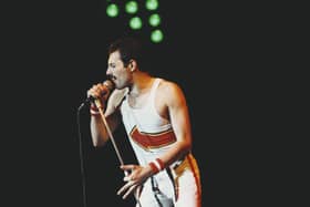 Freddie Mercury of Queen in 1982. (Photo by Fox Photos/Hulton Archive/Getty Images)