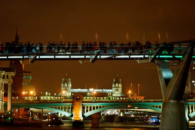 Millennium Bridge over the River Thames. (Photo by Sion Touhig/Getty Images)