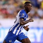 : Moises Caicedo of Brighton & Hove Albion looks on  during the Premier League Summer Series match  (Photo by Tim Nwachukwu/Getty Images for Premier League)