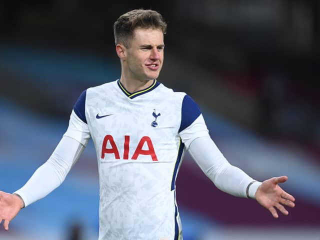 Joe Rodon of Tottenham Hotspur celebrates after the Premier League match between Burnley  (Photo by Michael Regan/Getty Images)