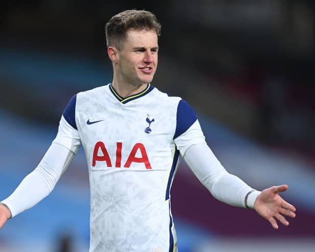 Joe Rodon of Tottenham Hotspur celebrates after the Premier League match between Burnley  (Photo by Michael Regan/Getty Images)