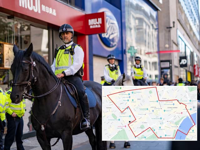 A dispersal order was in place in Oxford Street and the West End after posts on TikTok suggested crime could take place as crowds gathered. (Photo by MPS)