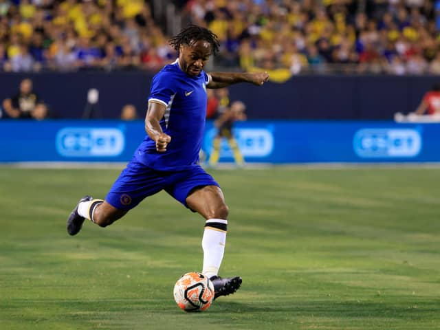  Raheem Sterling of Chelsea FC takes a shot during of the pre-season (Photo by Justin Casterline/Getty Images)