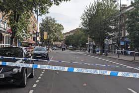 The scene of a shooting in Stoke Newington High Street, Hackney. (Photo by Lynn Rusk)