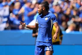  Christopher Nkunku of Chelsea celebrates after scoring the team’s second goal during the Premier League Summer Series . (Photo by Mike Stobe/Getty Images)