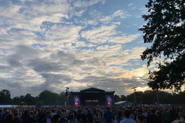 Thousands watch Little Simz under the east London skies at All Points East in 2021. (Photo by André Langlois)