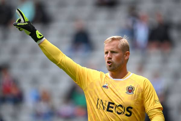  Nice goalkeeper Kasper Schmeichel reacts during the pre-season friendly match (Photo by Stu Forster/Getty Images)
