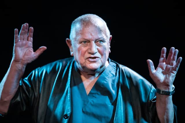 Steven Berkoff makes a speech at the closing event for the King’s Head Theatre