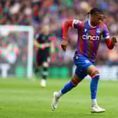  Michael Olise of Crystal Palace in action during the Premier League match between Crystal Palace  (Photo by Bryn Lennon/Getty Images)