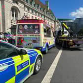 The ice cream van was removed as part of wider efforts to “stamp out illegal ice cream sales on Westminster Bridge”. Credit: @MPSRTPC.