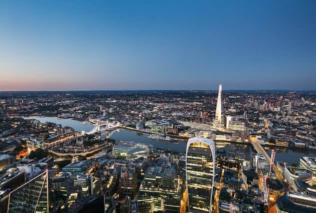 A view south from Horizon 22 at 22 Bishopsgate in London. (Photo by Brendan Bell)