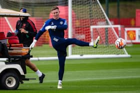 Dean Henderson of Manchester United trains during a training session at Carrington Training Ground (Photo by Ash Donelon/Manchester United via Getty Images)