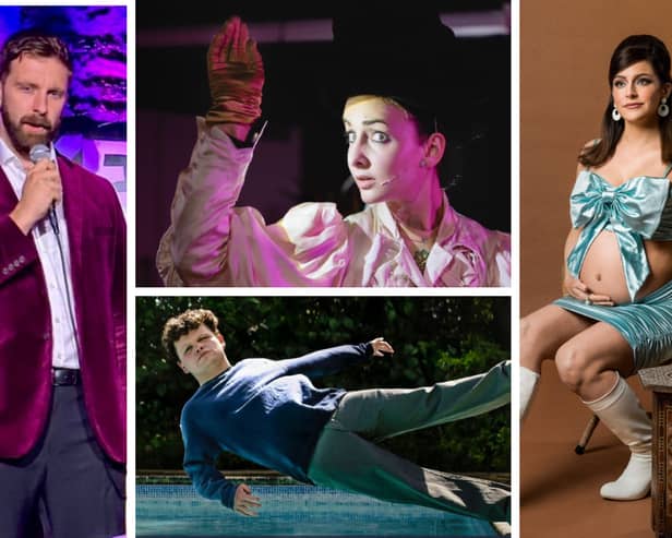 Hotly tipped at the Edinburgh Fringe are (Clockwise l-r) Pierre Novellie, Julia Masli, Janine Harouni and Dan Tiernan. (Photos by the artists/Matt Stronge)