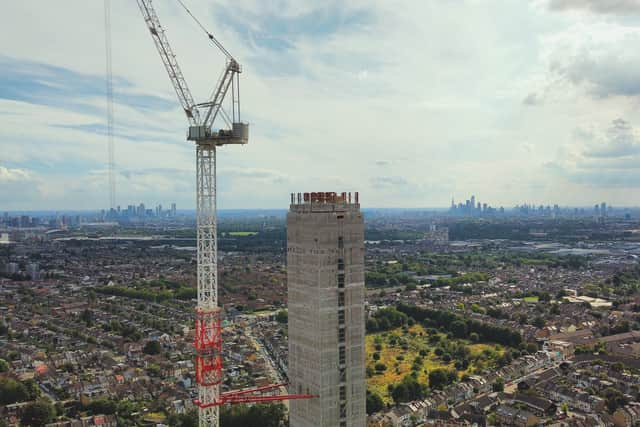 A close-up of the 17&Central lift shaft in Walthamstow. (Photo by Razi Baig)