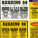Reading Festival posters from 1995, 1996, 2000 and 2001. (Pictures by Reading Festival)