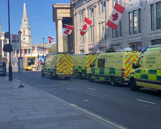 Parts of Trafalgar Square have been closed off due to a “critical incident” at the National Gallery. Credit: Simon Bucks