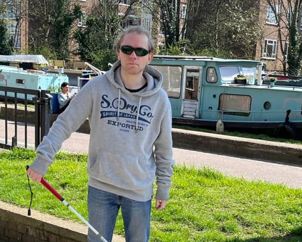 Raymond Bradley, who is registered blind, says he worries ticket office closures will take away his independence