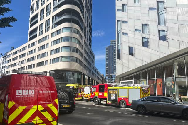 Around 40 firefighters and six fire engines were sent to attend to the shop fire on City Road, near Old Street. Credit: André Langlois.