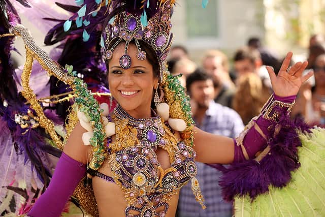 London’s Notting Hill Carnival is second only to Brazil’s Rio Carnival in size with over 50,000 people performing over the weekend.
