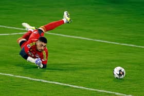 Goalkeeper Djordje Petrovic #12 of the MLS-All Stars dives for a ball during the MLS All-Star Game (Photo by Tasos Katopodis/Getty Images)