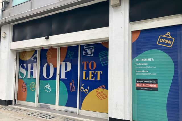 An empty unit in High Holborn. (Photo by Diya Sharma)