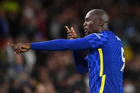  Romelu Lukaku of Chelsea celebrates after scoring their side's third goal during the Premier League match  (Photo by Stu Forster/Getty Images)