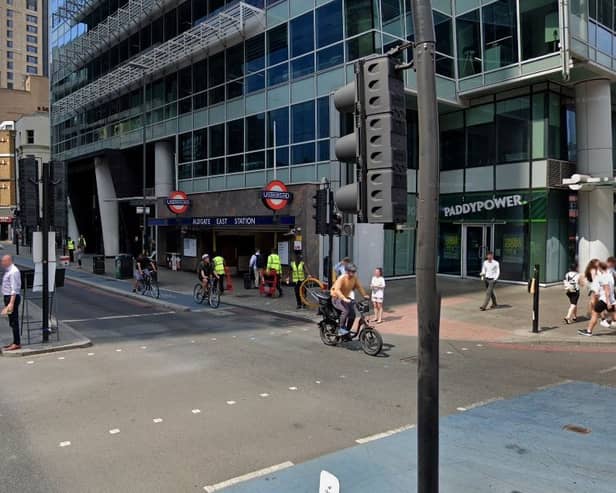 Aldgate East station. Credit: Google.