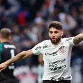 Yuri Alberto of Corinthians celebrates scoring a goal