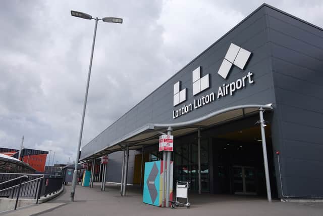 An entrance to London Luton Airport. Credit: Richard Heathcote/Getty Images.