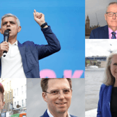 Sadiq Khan (top left), Howard Cox (top right), Zoe Garbett (bottom left), Rob Blackie (centre) and Susan Hall (bottom right)
