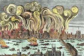 The Great Fire of London started on September 2 1666. Credit: Museum of London