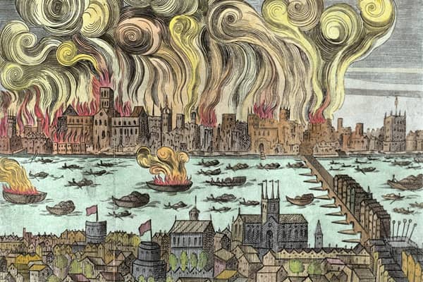 The Great Fire of London started on September 2 1666. Credit: Museum of London