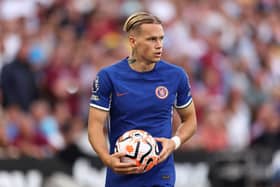 Mykhailo Mudryk of Chelsea looks on during the Premier League match between West Ham United and Chelsea  (Photo by Julian Finney/Getty Images)