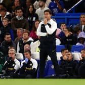  Mauricio Pochettino, Manager of Chelsea, reacts during the Carabao Cup Second Round match (Photo by Clive Rose/Getty Images)