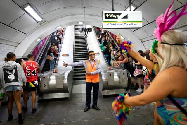 Revellers travelling to Notting Hill Carnival. Credit: TfL