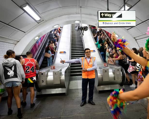 Revellers travelling to Notting Hill Carnival. Credit: TfL