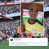 Piers Morgan and Sir Mo Farah celebrate the Arsenal win (Image: Getty Images / Instagram / X)